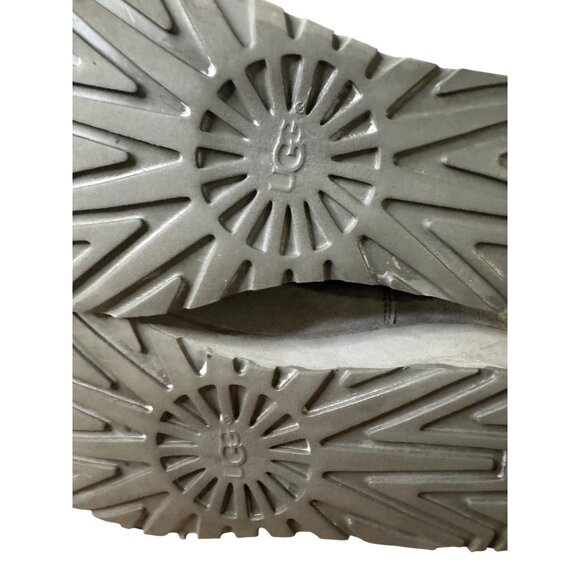 Ugg Womens Classic Short Grey Suede Shearling Boots Size 5.5 - Picture 13 of 14